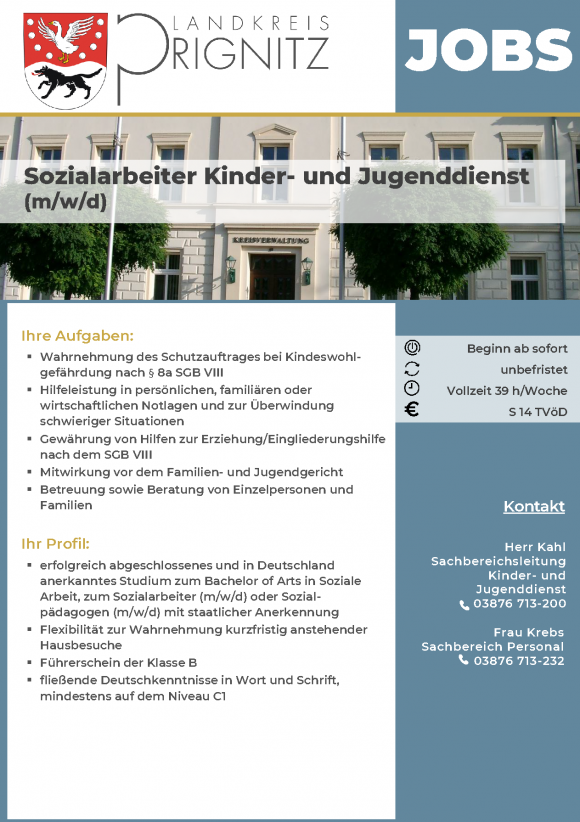Sozialarbeiter Kinder- und Jugenddienst  (m/w/d) - Seite 1